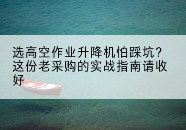 高州高空作业升降机厂家推荐-选高空作业升降机怕踩坑？这份老采购的实战指南请收好